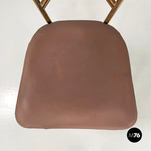 画像をギャラリービューアに読み込む, Chair in brass and brown fabric, 1950s
