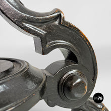 Load image into Gallery viewer, Stool in wood and brown leather, 1930s
