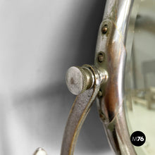 Load image into Gallery viewer, Wall mirror with shelf in glass and metal, 1930s
