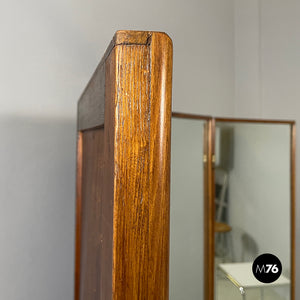 Self-supporting floor mirror in wood, 1940s