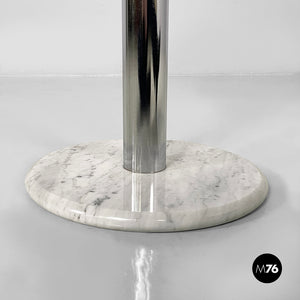 Coffee table in glass, steel and marble, 1980s