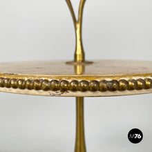 Load image into Gallery viewer, Coffee table in brass and wood with marble effect, 1960s
