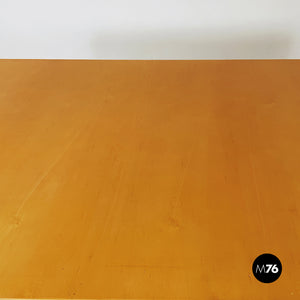 Dining table or desk in wood and black metal, 1980s