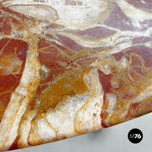 Load image into Gallery viewer, Dining table in red marble and steel, 1970s
