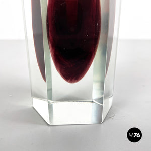 Burgundy Murano glass vase, 1970s