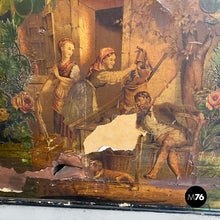 Load image into Gallery viewer, Wooden screen with collage, 1800s
