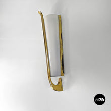 Charger l&#39;image dans la galerie, White plexiglass and gold metal applique, 1950s

