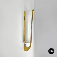 Charger l&#39;image dans la galerie, White plexiglass and gold metal applique, 1950s
