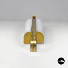Carica l&#39;immagine nel visualizzatore di Gallery, White plexiglass and gold metal applique, 1950s
