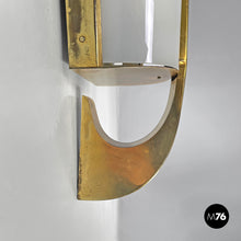 将图片加载到图库查看器，White plexiglass and gold metal applique, 1950s
