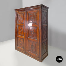 Load image into Gallery viewer, Two-door wooden wardrobe with decorations, early 1800s
