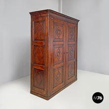 Load image into Gallery viewer, Two-door wooden wardrobe with decorations, early 1800s
