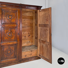 Load image into Gallery viewer, Two-door wooden wardrobe with decorations, early 1800s
