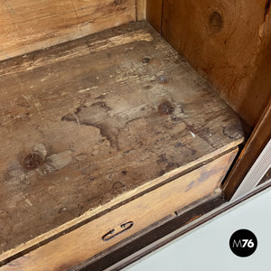 Two-door wooden wardrobe with decorations, early 1800s