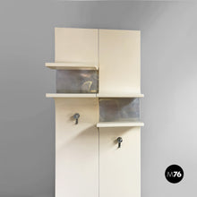 Charger l'image dans la galerie, Wall-mounted coat rack in wood and metal, 1970s
