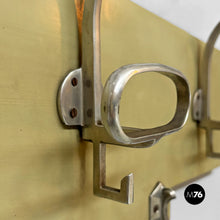 画像をギャラリービューアに読み込む, Wooden and metal wall coat rack, 1950s
