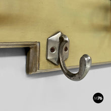 画像をギャラリービューアに読み込む, Wooden and metal wall coat rack, 1950s
