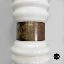 Load image into Gallery viewer, Wall lamps in opaline glass and brass, 1950s
