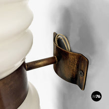 Load image into Gallery viewer, Wall lamps in opaline glass and brass, 1950s
