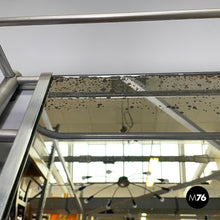 Charger l&#39;image dans la galerie, Aluminum wall coat rack with mirror, 1940s
