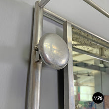 Charger l&#39;image dans la galerie, Aluminum wall coat rack with mirror, 1940s
