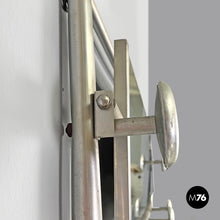 Charger l&#39;image dans la galerie, Aluminum wall coat rack with mirror, 1940s
