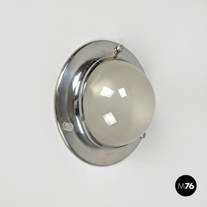 Chromed metal and glass wall lamp LSP6 Tommy by Luigi Caccia Dominioni for Azucena, 1960s