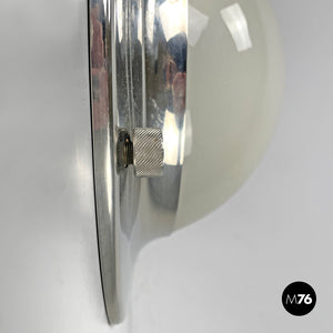 Chromed metal and glass wall lamp LSP6 Tommy by Luigi Caccia Dominioni for Azucena, 1960s