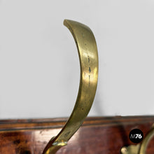 Carica l'immagine nel visualizzatore di Gallery, Wall coat rack in wood and brass, 1920s
