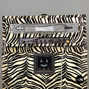 Headboard and case with zebra fabric by Randall, 1980s