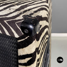 Load image into Gallery viewer, Headboard and case with zebra fabric by Randall, 1980s
