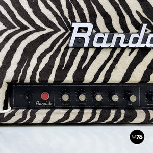 Headboard and case with zebra fabric by Randall, 1980s