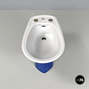 Blue ceramic bidet by Antonia Campi for Richard Ginori, 1970s