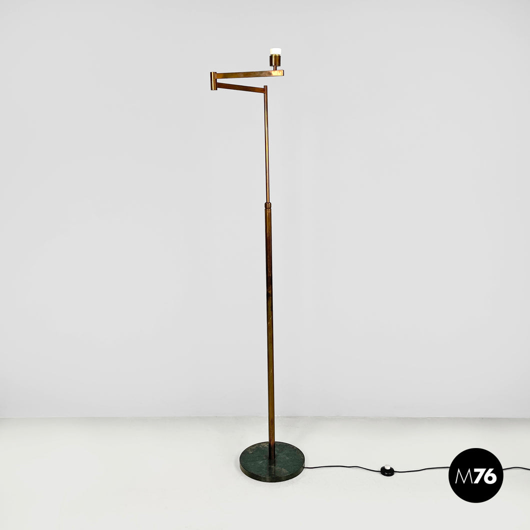 Brass floor lamp with adjustable arm, 1940s