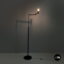 将图片加载到图库查看器，Brass floor lamp with adjustable arm, 1940s
