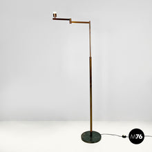 将图片加载到图库查看器，Brass floor lamp with adjustable arm, 1940s
