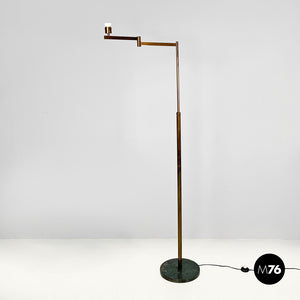 Brass floor lamp with adjustable arm, 1940s