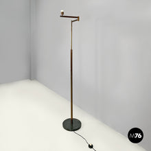 将图片加载到图库查看器，Brass floor lamp with adjustable arm, 1940s
