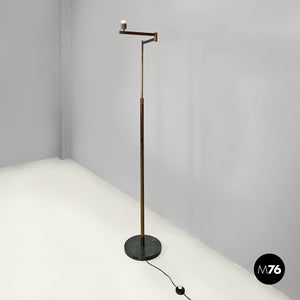 Brass floor lamp with adjustable arm, 1940s