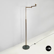 将图片加载到图库查看器，Brass floor lamp with adjustable arm, 1940s
