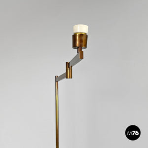 Brass floor lamp with adjustable arm, 1940s