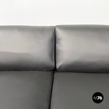 将图片加载到图库查看器，Black faux leather sofa Bastiano by Afra and Tobia Scarpa for Gavina, 1960s
