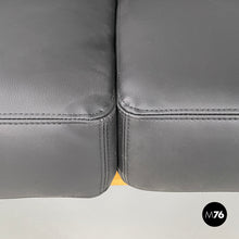 将图片加载到图库查看器，Black faux leather sofa Bastiano by Afra and Tobia Scarpa for Gavina, 1960s
