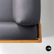 将图片加载到图库查看器，Black faux leather sofa Bastiano by Afra and Tobia Scarpa for Gavina, 1960s
