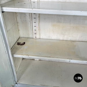 White industrial bathroom cabinet, 1960s