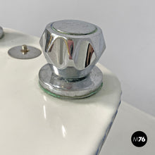 Load image into Gallery viewer, Bidet in white ceramic with blue enamel, 1970s
