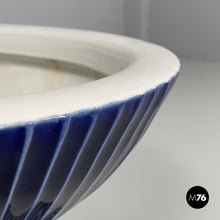 Load image into Gallery viewer, Bidet in white ceramic with blue enamel, 1970s
