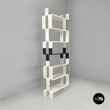 Charger l&#39;image dans la galerie, Modular black and white wooden bookcase, 1980s
