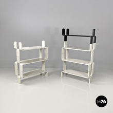 将图片加载到图库查看器，Modular black and white wooden bookcase, 1980s
