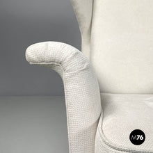 Load image into Gallery viewer, White fabric and wood armchair, 1950s
